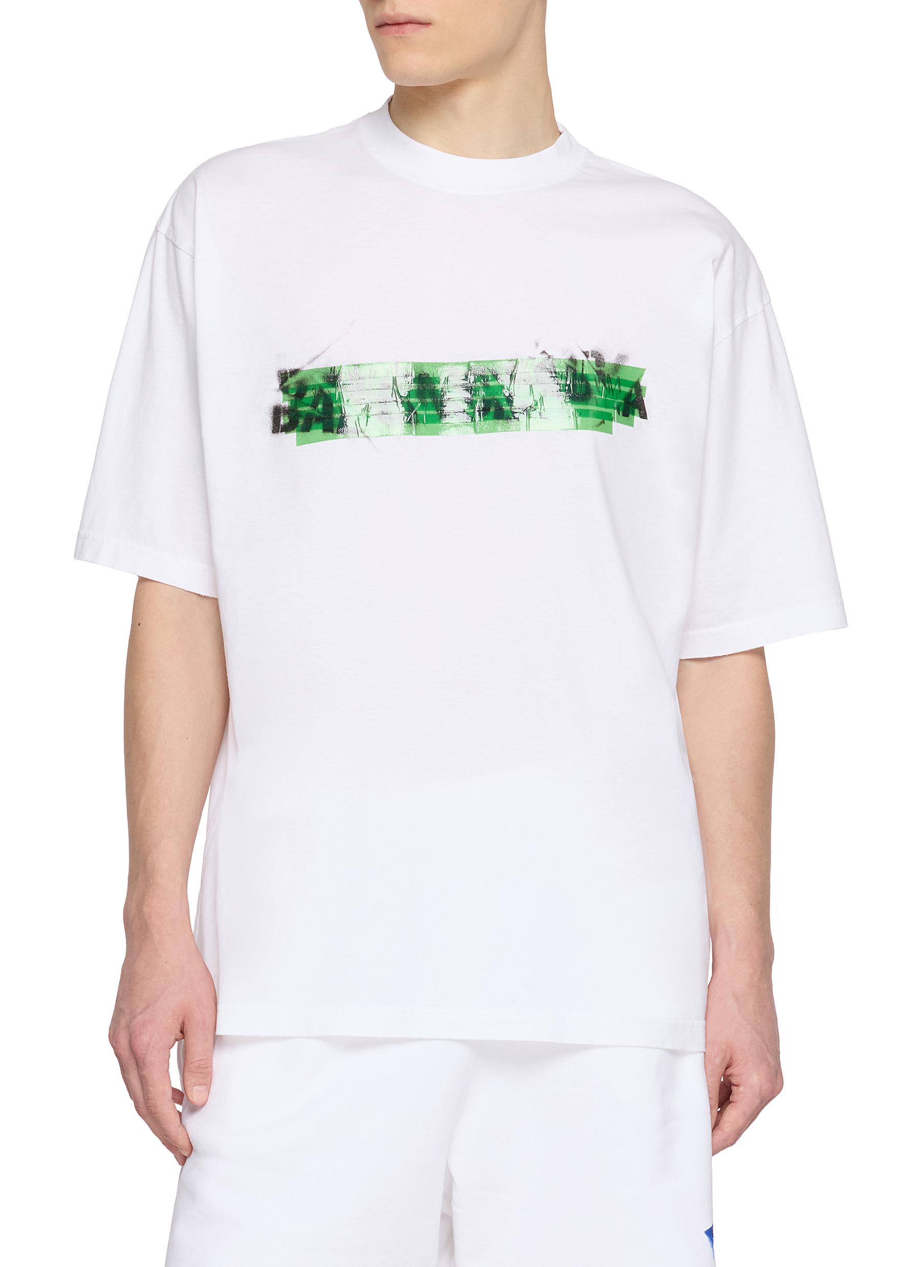BALENCIAGA | Messy Spray Logo Graphic T-Shirt | Men | Lane Crawford