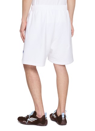 Back View - Click To Enlarge - BALENCIAGA - 3D Logo Elasticated Waistband Sweatshorts