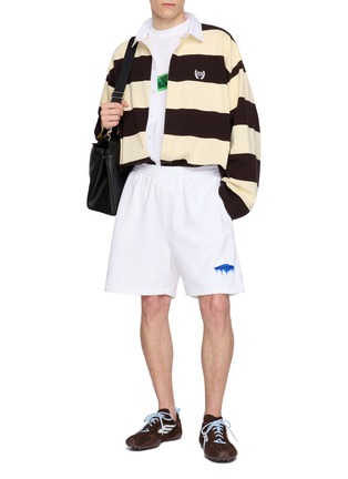 Figure View - Click To Enlarge - BALENCIAGA - 3D Logo Elasticated Waistband Sweatshorts