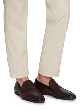 Figure View - Click To Enlarge - MAGNANNI - Diezma II Tumbled Leather Penny Loafers