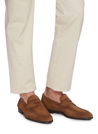 Figure View - Click To Enlarge - MAGNANNI - Diezma Suede Penny Strap Loafers