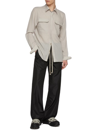 Figure View - Click To Enlarge - RICK OWENS  - High Twist Wool Work Shirt
