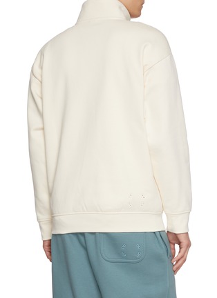 Back View - Click To Enlarge - ON - Club Collective Quarter Zip Cotton Blend Sweatshirt