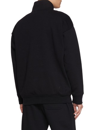 Back View - Click To Enlarge - ON - Club Collective Quarter Zip Cotton Blend Sweatshirt
