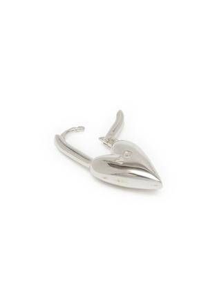 Detail View - Click To Enlarge - AVGVST - Yes-No Heart Lock Rhodium Plated Silver Earring