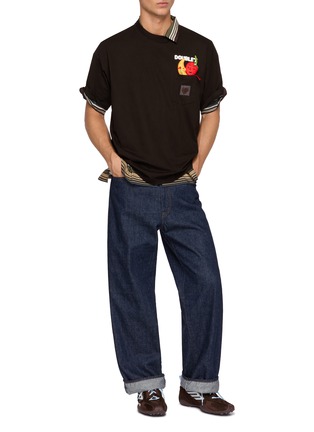 Figure View - Click To Enlarge - DOUBLET - Pocket Graphic Embroidery Cotton T-Shirt