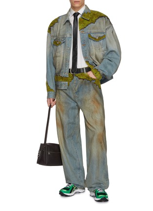 Figure View - Click To Enlarge - DOUBLET - Moss Grown Wood Medium Wash Denim Jacket