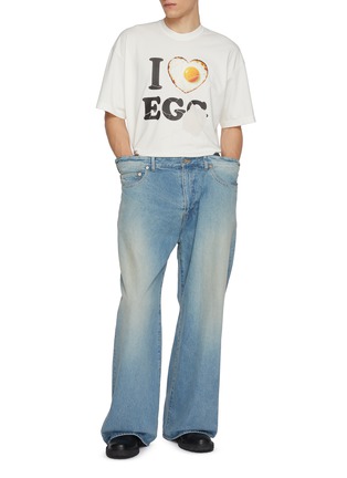 Figure View - Click To Enlarge - DOUBLET - Floating Waist Medium Wash Jeans