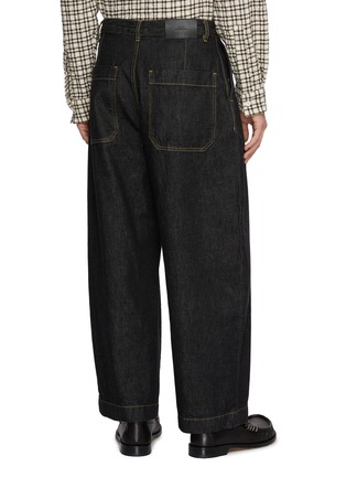 Back View - Click To Enlarge - STUDIO NICHOLSON - Single Pleated Wide Leg Denim Jeans