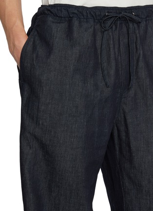  - STUDIO NICHOLSON - Wide Leg Drawstring Waist Slub Cotton Round Pants