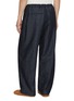 Back View - Click To Enlarge - STUDIO NICHOLSON - Wide Leg Drawstring Waist Slub Cotton Round Pants