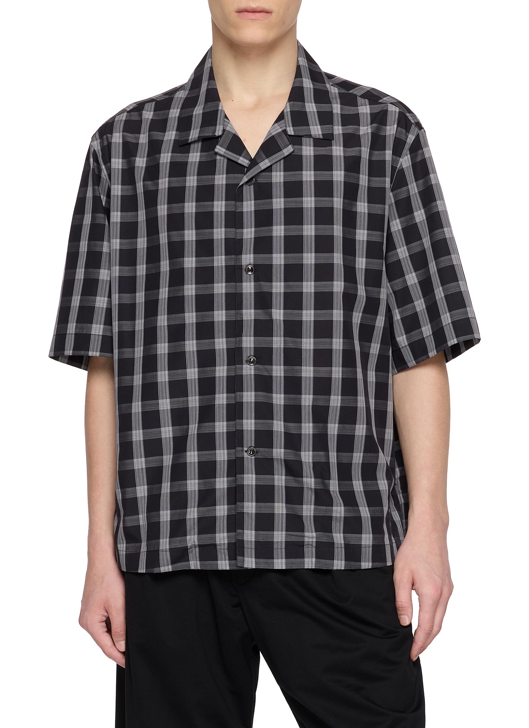 シャツ studio nicholson camp collar shirts STUDIO NICHOLSON | Checkered Camp Collar Cotton Shirt | Men | Lane