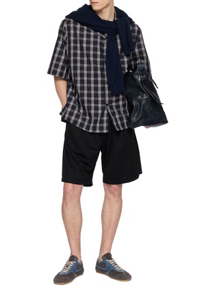 Figure View - Click To Enlarge - STUDIO NICHOLSON - Checkered Camp Collar Cotton Shirt