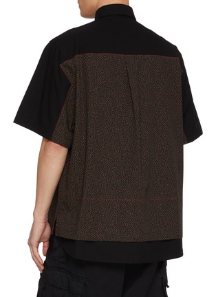 Back View - Click To Enlarge - KOLOR - Panelled Floral Cotton Shirt