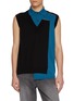 KOLOR Sleeveless Asymmetrical Panel Polo Knit Top