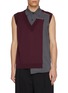 KOLOR Sleeveless Asymmetrical Panel Polo Knit Top