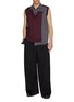 Figure View - Click To Enlarge - KOLOR - Sleeveless Asymmetrical Panel Polo Knit Top
