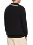 Back View - Click To Enlarge - KOLOR - Smiley Face Intarsia Asymmetrical Polo Collar Sweater