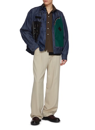 Figure View - Click To Enlarge - KOLOR - Patchwork short-sleeved shirt