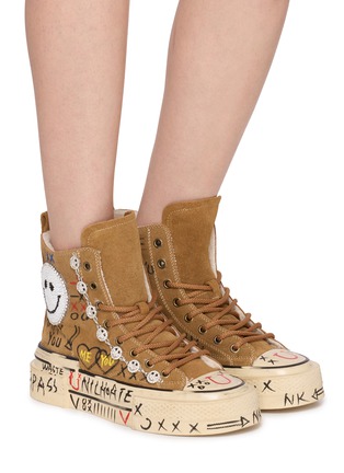 Figure View - Click To Enlarge - NAN-KU COUTURE - Embellished High Top Women's Sneakers