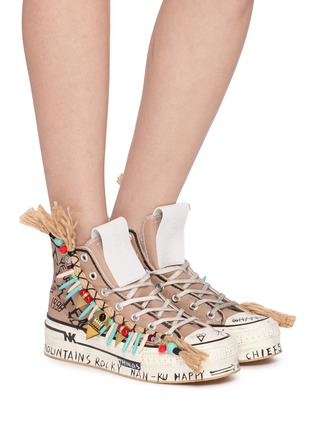 Figure View - Click To Enlarge - NAN-KU COUTURE - Embellished High Top Women's Sneakers