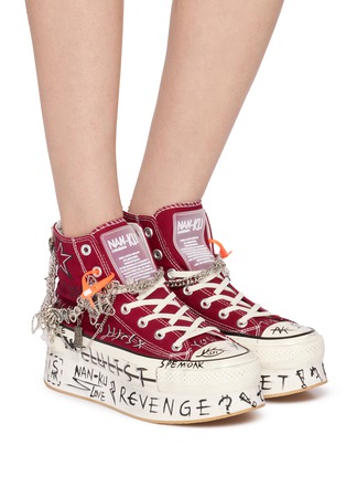 Figure View - Click To Enlarge - NAN-KU COUTURE - Embellished High Top Women's Sneakers