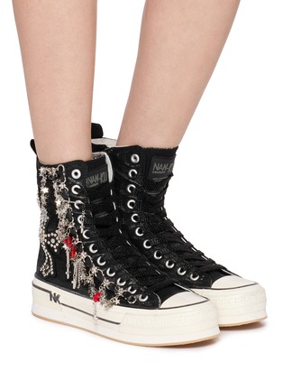 Figure View - Click To Enlarge - NAN-KU COUTURE - Embellished High Top Women's Sneakers