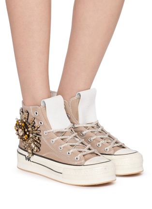 Figure View - Click To Enlarge - NAN-KU COUTURE - Embellished High Top Women's Sneakers