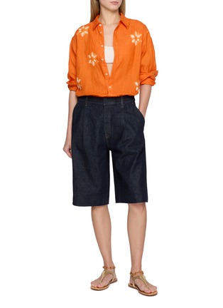 Figure View - Click To Enlarge - SUZUSAN - Flower Tie-Dye Linen Shirt