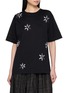 SUZUSAN Flower Shibori Motif Giza Cotton T-Shirt