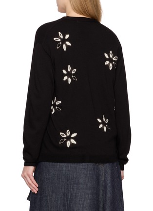 Back View - Click To Enlarge - SUZUSAN - Floral Washable Merino Wool Cardigan