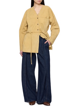 Figure View - Click To Enlarge - LE17SEPTEMBRE - Collarless Suede Jacket
