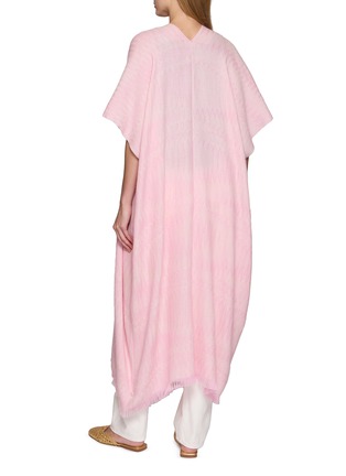 Back View - Click To Enlarge - WEHVE - Bia Open Front Draped Labyrinth Pattern Fine Knit Tunic