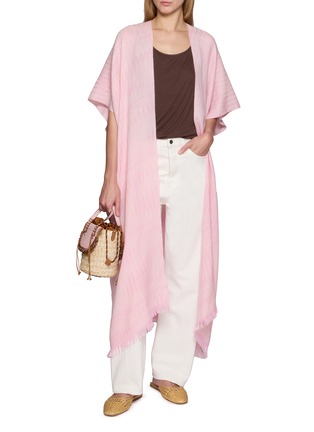 Figure View - Click To Enlarge - WEHVE - Bia Open Front Draped Labyrinth Pattern Fine Knit Tunic