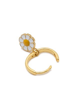 Detail View - Click To Enlarge - WILHELMINA GARCIA - 18K Gold Plated Daisy Hoop Earrings