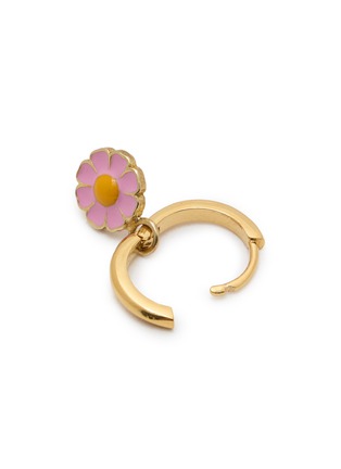 Detail View - Click To Enlarge - WILHELMINA GARCIA - 18K Gold Plated Daisy Hoop Earrings