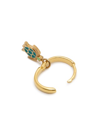 Detail View - Click To Enlarge - WILHELMINA GARCIA - 18K Gold Plated Turtle Hoop Earrings