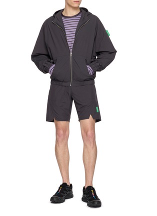 Figure View - Click To Enlarge - DISTRICT VISION - Hooded Zip Up Taslan Nylon Jacket