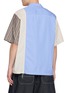 Back View - Click To Enlarge - COMME DES GARÇONS HOMME - Short Sleeve Panelled Stripe Cotton Linen Shirt
