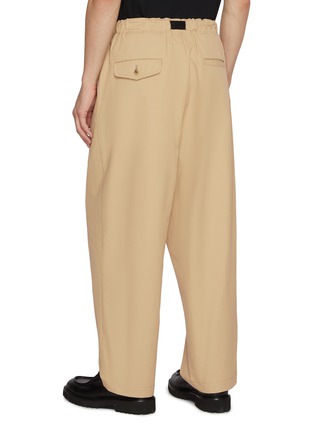 Back View - Click To Enlarge - COMME DES GARÇONS HOMME - Belted Elasticated Waistband Cotton Twill Pants