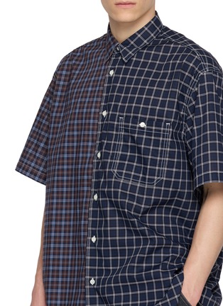  - COMME DES GARÇONS HOMME - Short Sleeve Panelled Chequered Cotton Shirt