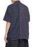Back View - Click To Enlarge - COMME DES GARÇONS HOMME - Short Sleeve Panelled Chequered Cotton Shirt