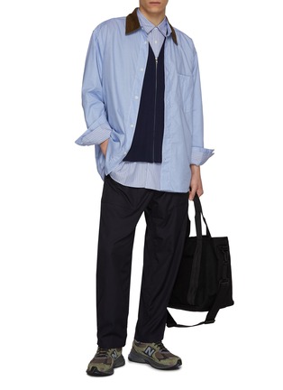 Figure View - Click To Enlarge - COMME DES GARÇONS HOMME - Elasticated Drawstring Waistband Cotton Pants