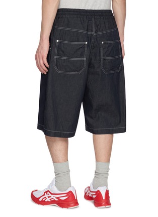 Back View - Click To Enlarge - COMME DES GARÇONS HOMME - Contrast Stitch Drawstring Waistband Shorts
