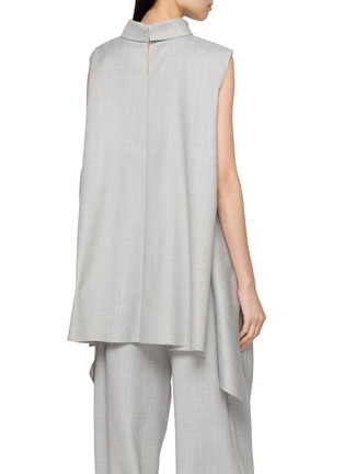 Back View - Click To Enlarge - R2W - Romilda Sleeveless High Neck Flared Wool Top