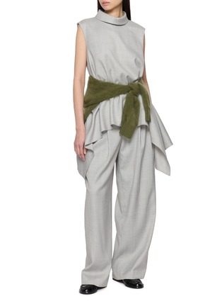 Figure View - Click To Enlarge - R2W - Romilda Sleeveless High Neck Flared Wool Top