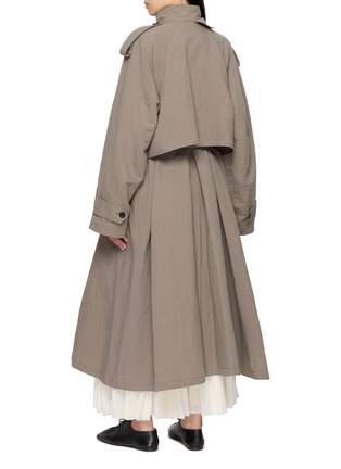 Back View - Click To Enlarge - R2W - Lumira Draped Linen Cotton Trenchcoat
