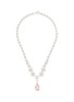 MIO HARUTAKA 18K White Gold Diamond Morganite Akoya Pearl Flower Necklace