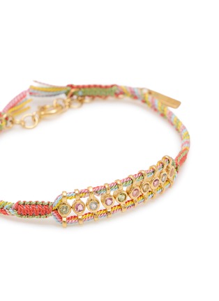 Detail View - Click To Enlarge - MARIE LAURE CHAMOREL - Sterling Silver Silk Yarn Diamond Bracelet