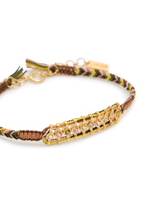 Detail View - Click To Enlarge - MARIE LAURE CHAMOREL - Sterling Silver Silk Yarn Diamond Bracelet